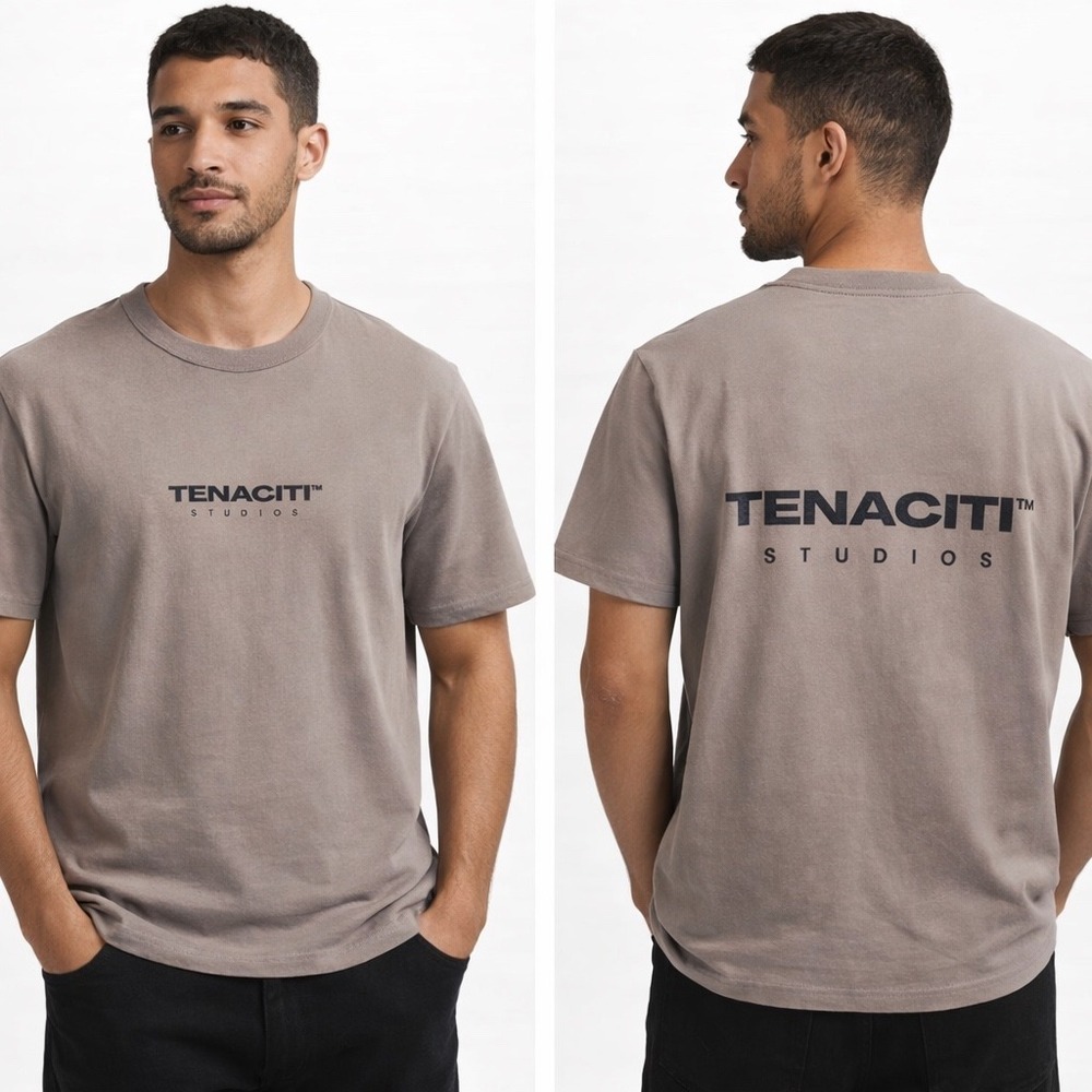 Tenaciti Studios T-Shirt, Graphic Tee, Logo Top, Casual Wear,‎ Minimalist Style